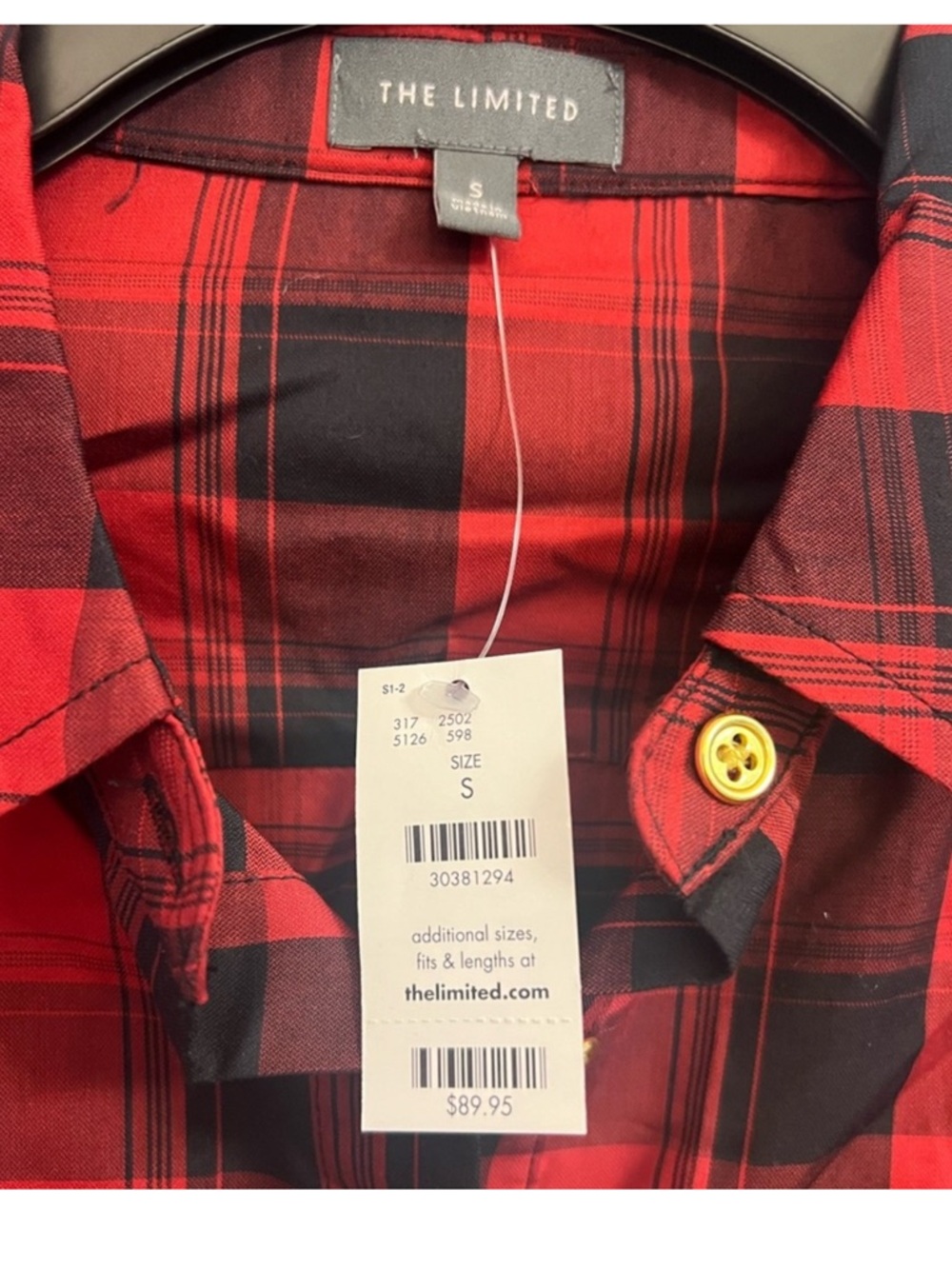 The Limited Red and Black Plaid Long-Sleeve Shirt Dress - Picture 5 of 6